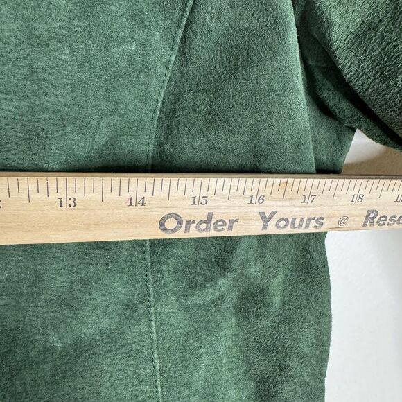 Pritti Suede Jacket Womens Medium Green Genuine Leather Full Zip Classic Lined - Picture 7 of 9